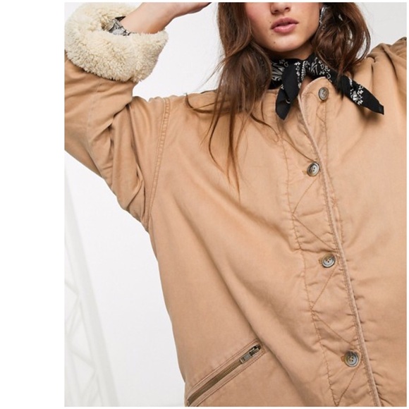 FREE PEOPLE Ivy Jacket Reversible Sherpa Coat M - Picture 6 of 8
